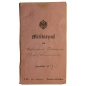 Gefreiter Simans syntynyt 1862 palkkakirja- Militärpaß